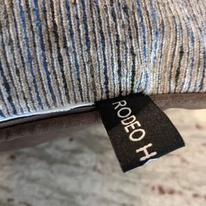 Rodeo Home Luxury Striped Chenille Feather Down Pillow Long Throw Tan & Brown